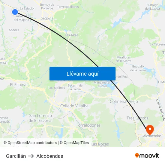 Garcillán to Alcobendas map