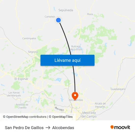 San Pedro De Gaíllos to Alcobendas map