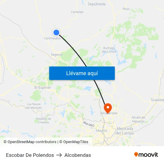 Escobar De Polendos to Alcobendas map