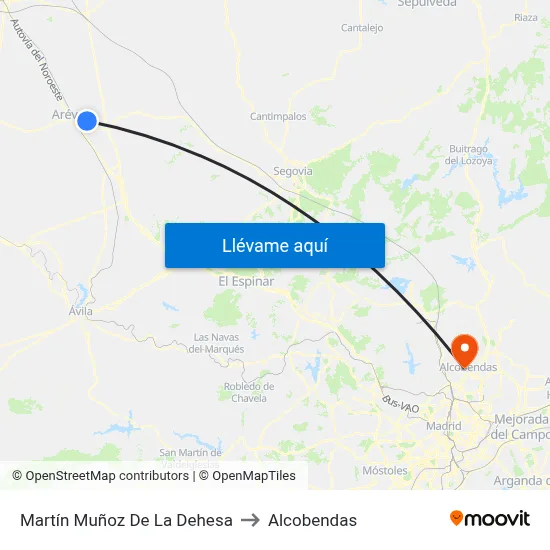 Martín Muñoz De La Dehesa to Alcobendas map