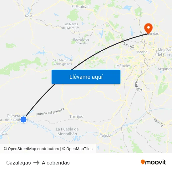 Cazalegas to Alcobendas map