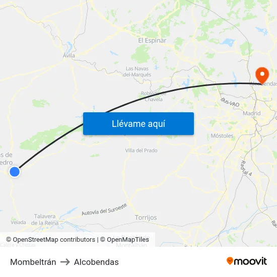 Mombeltrán to Alcobendas map