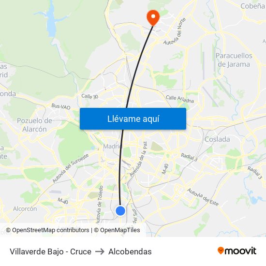 Villaverde Bajo - Cruce to Alcobendas map