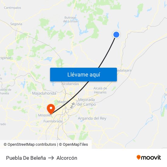 Puebla De Beleña to Alcorcón map