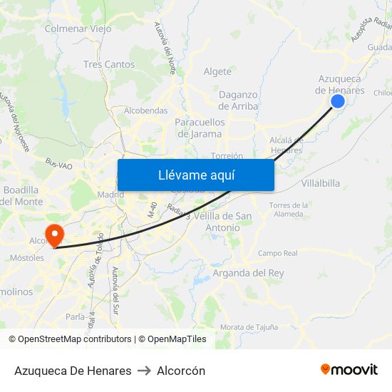 Azuqueca De Henares to Alcorcón map