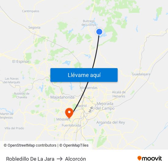 Robledillo De La Jara to Alcorcón map