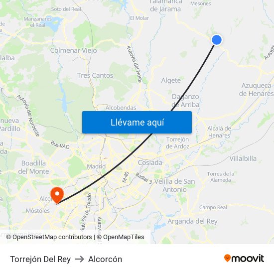 Torrejón Del Rey to Alcorcón map