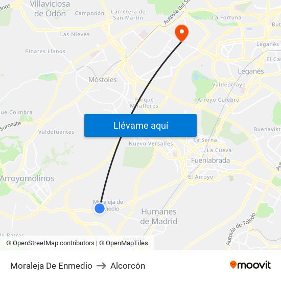 Moraleja De Enmedio to Alcorcón map