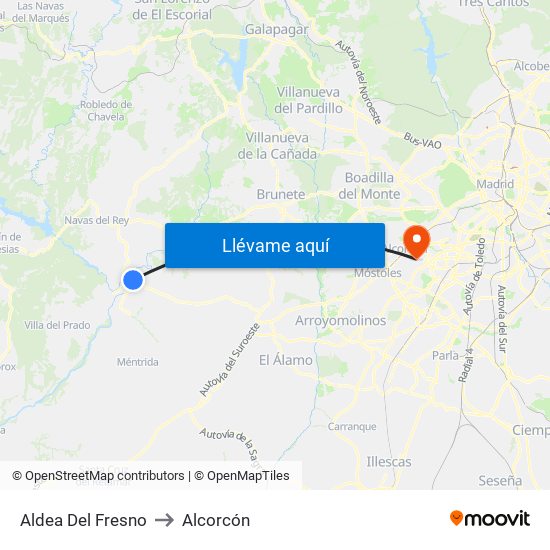 Aldea Del Fresno to Alcorcón map