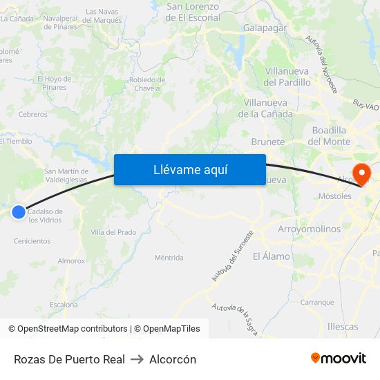 Rozas De Puerto Real to Alcorcón map