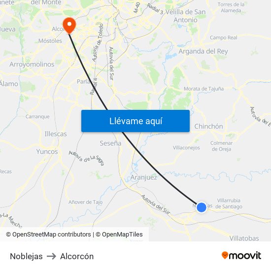 Noblejas to Alcorcón map