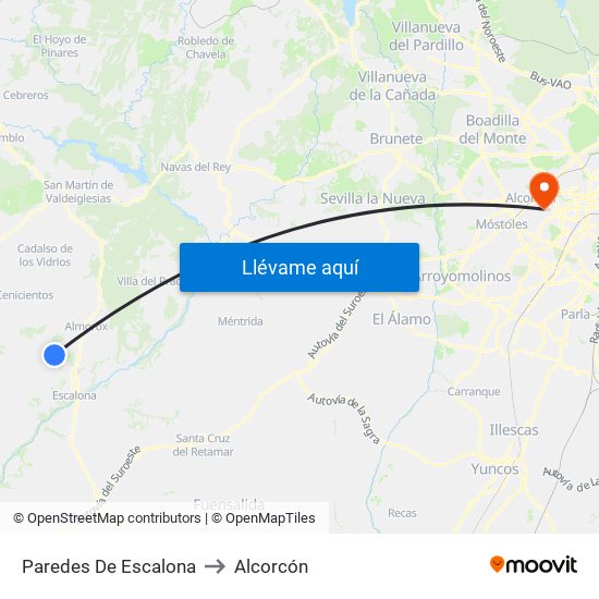 Paredes De Escalona to Alcorcón map