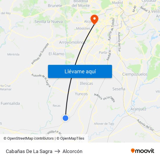 Cabañas De La Sagra to Alcorcón map