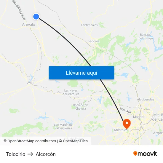 Tolocirio to Alcorcón map