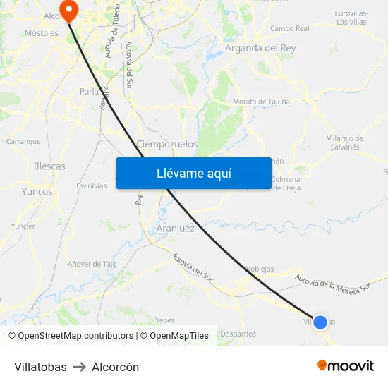 Villatobas to Alcorcón map