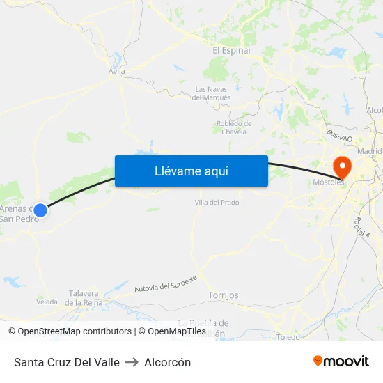 Santa Cruz Del Valle to Alcorcón map