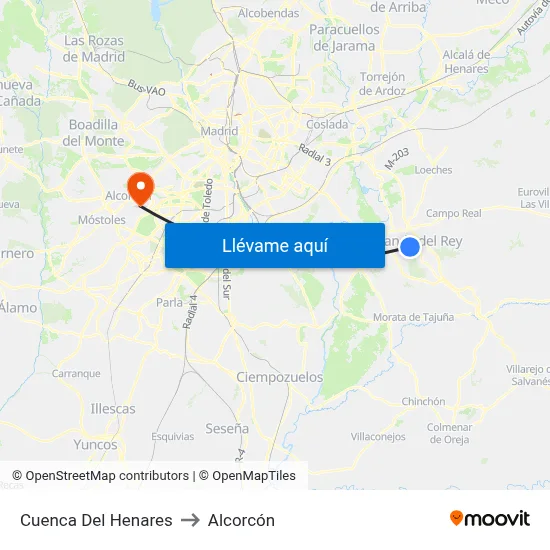 Cuenca Del Henares to Alcorcón map