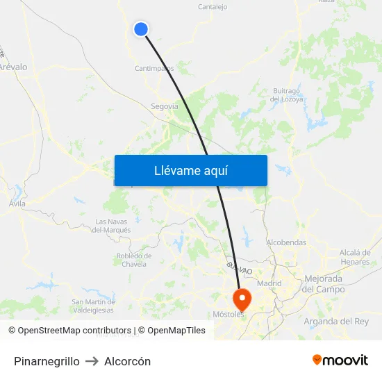Pinarnegrillo to Alcorcón map