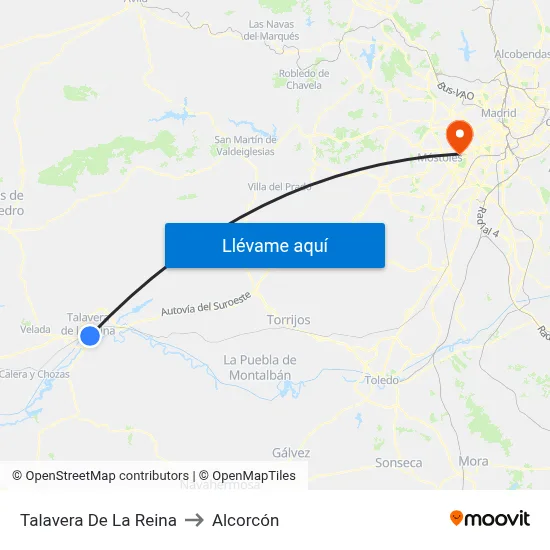 Talavera De La Reina to Alcorcón map