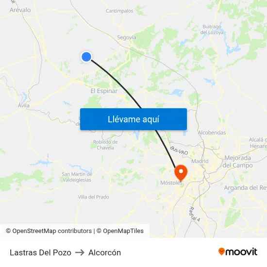 Lastras Del Pozo to Alcorcón map
