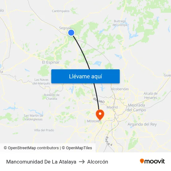 Mancomunidad De La Atalaya to Alcorcón map