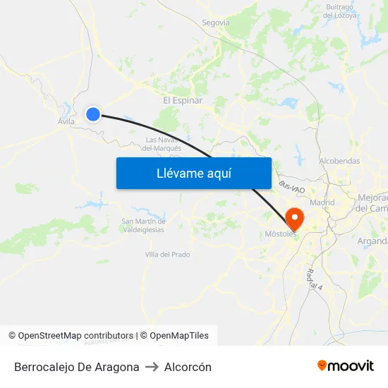 Berrocalejo De Aragona to Alcorcón map