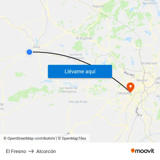 El Fresno to Alcorcón map