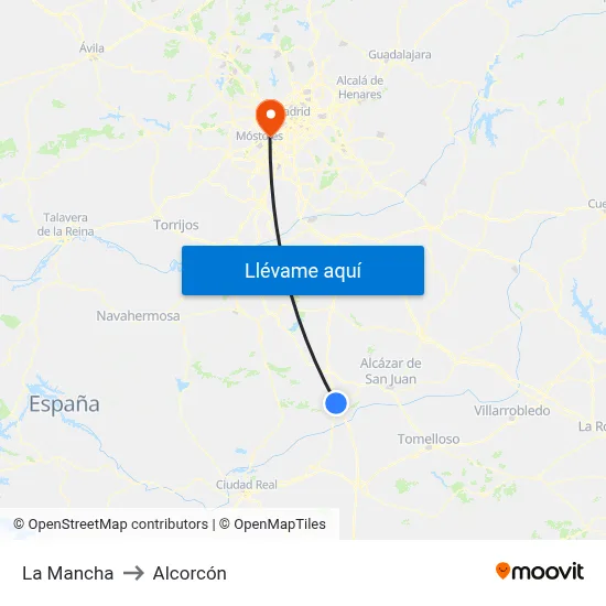 La Mancha to Alcorcón map