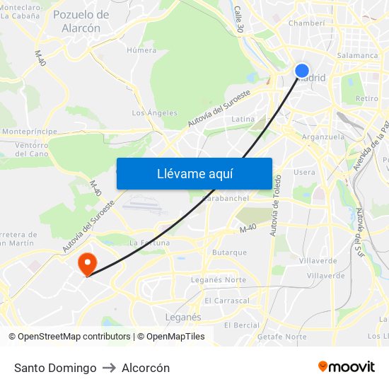 Santo Domingo to Alcorcón map