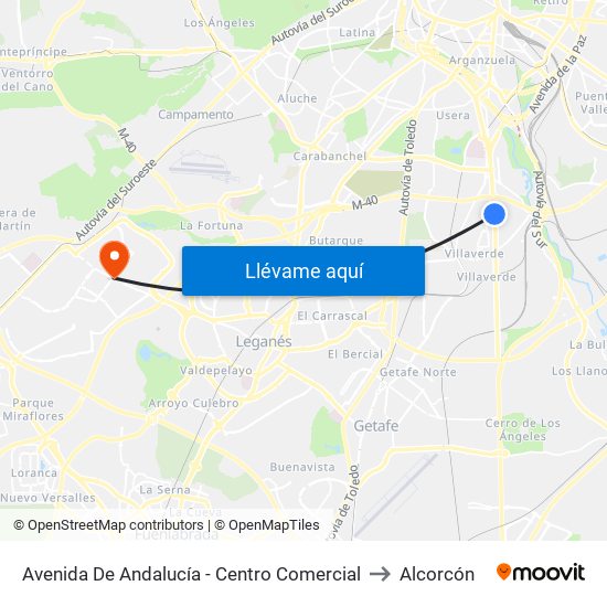 Avenida De Andalucía - Centro Comercial to Alcorcón map