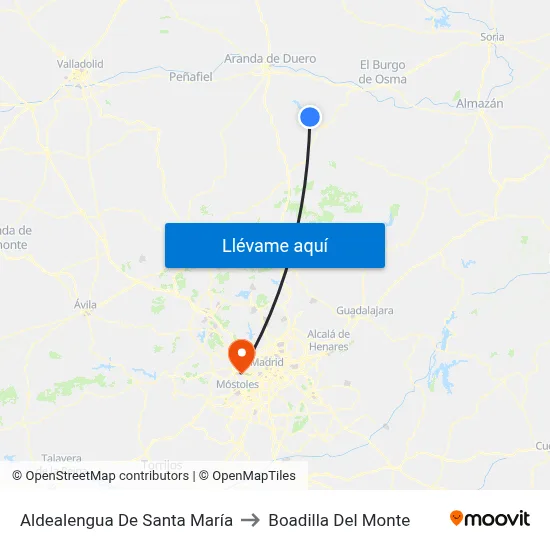 Aldealengua De Santa María to Boadilla Del Monte map