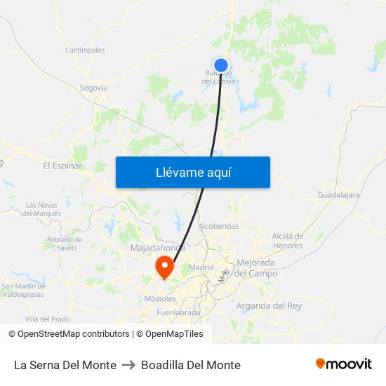La Serna Del Monte to Boadilla Del Monte map