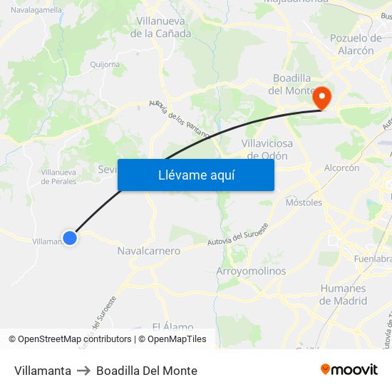 Villamanta to Boadilla Del Monte map