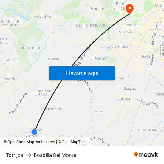 Torrijos to Boadilla Del Monte map