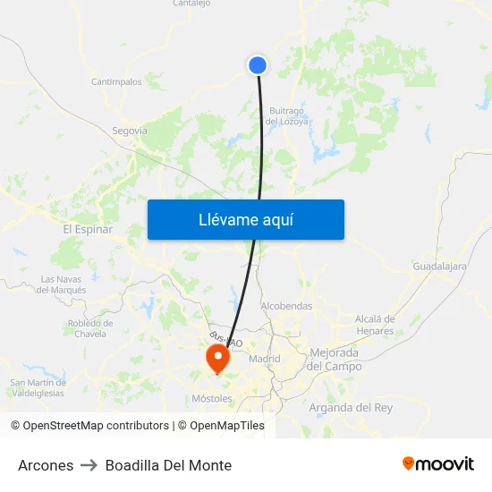 Arcones to Boadilla Del Monte map