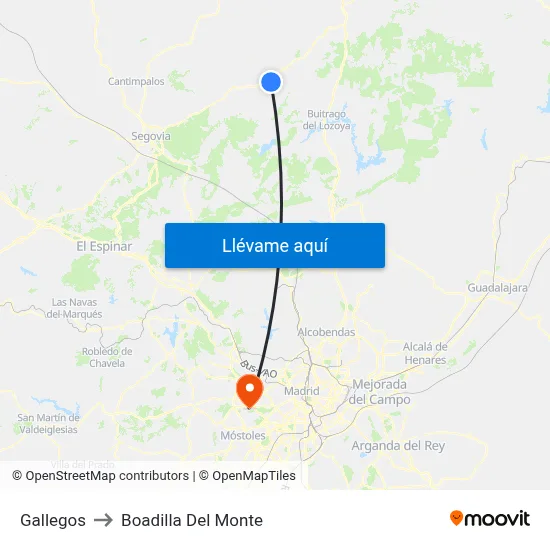 Gallegos to Boadilla Del Monte map