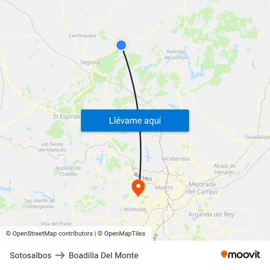 Sotosalbos to Boadilla Del Monte map