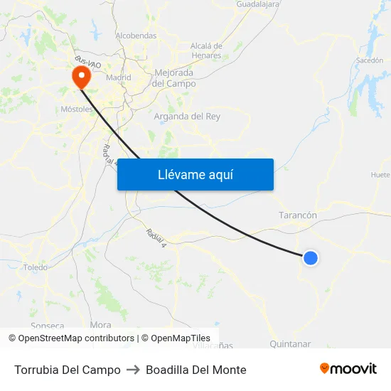 Torrubia Del Campo to Boadilla Del Monte map