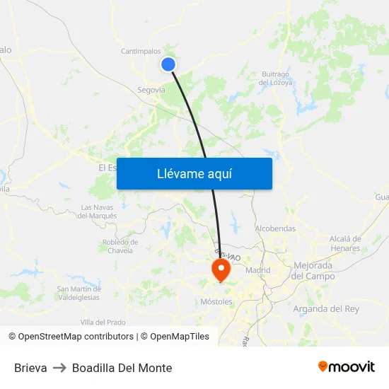 Brieva to Boadilla Del Monte map