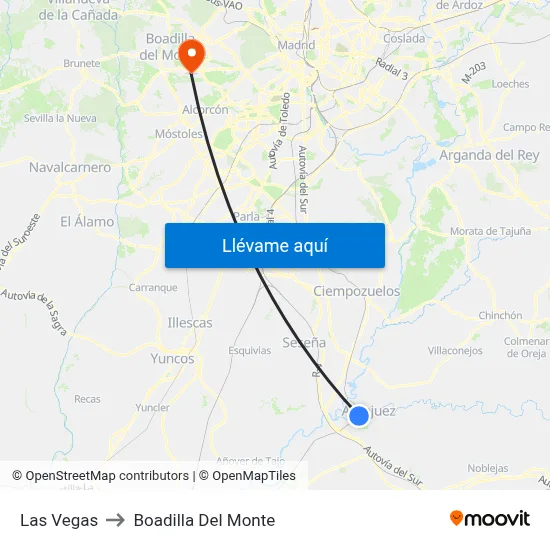 Las Vegas to Boadilla Del Monte map