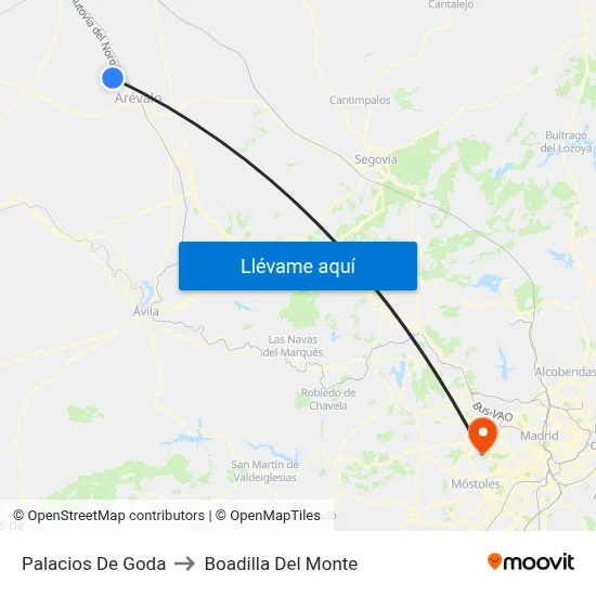 Palacios De Goda to Boadilla Del Monte map