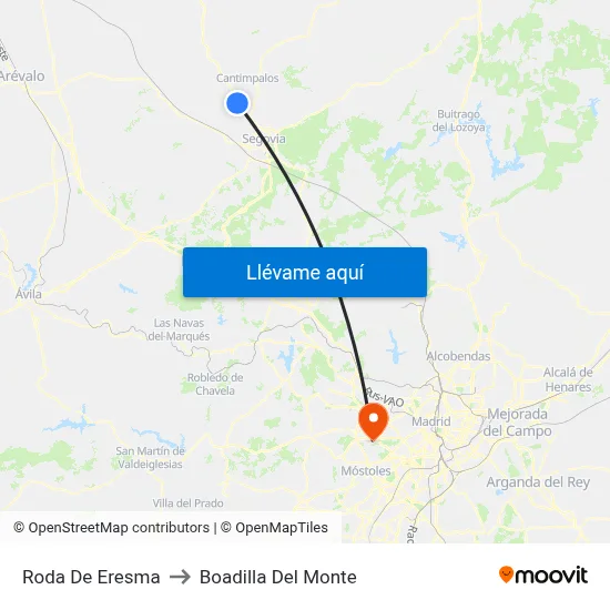 Roda De Eresma to Boadilla Del Monte map