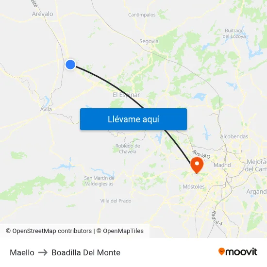 Maello to Boadilla Del Monte map