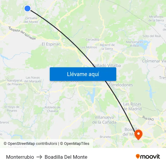 Monterrubio to Boadilla Del Monte map