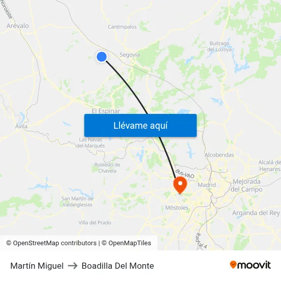 Martín Miguel to Boadilla Del Monte map
