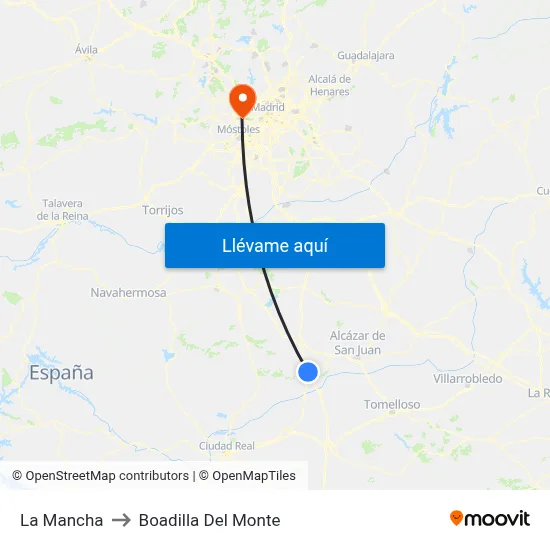 La Mancha to Boadilla Del Monte map