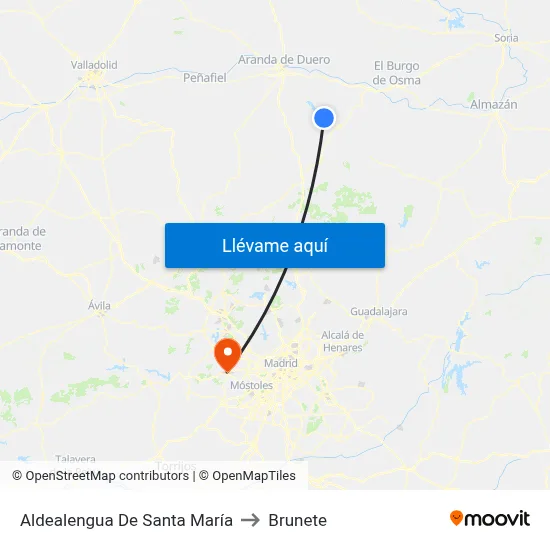 Aldealengua De Santa María to Brunete map