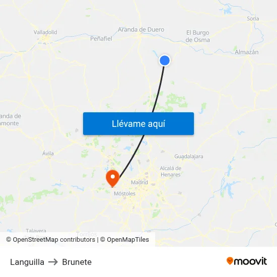Languilla to Brunete map