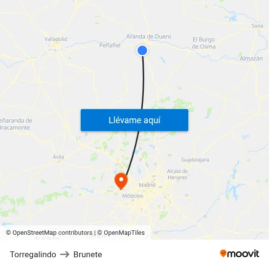 Torregalindo to Brunete map