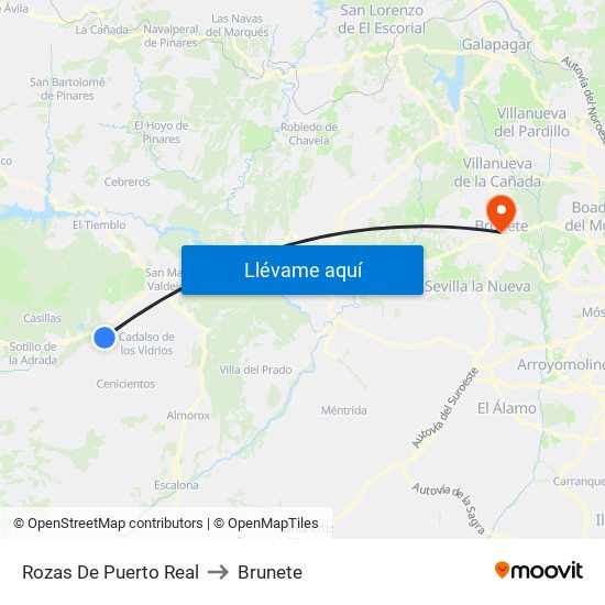 Rozas De Puerto Real to Brunete map